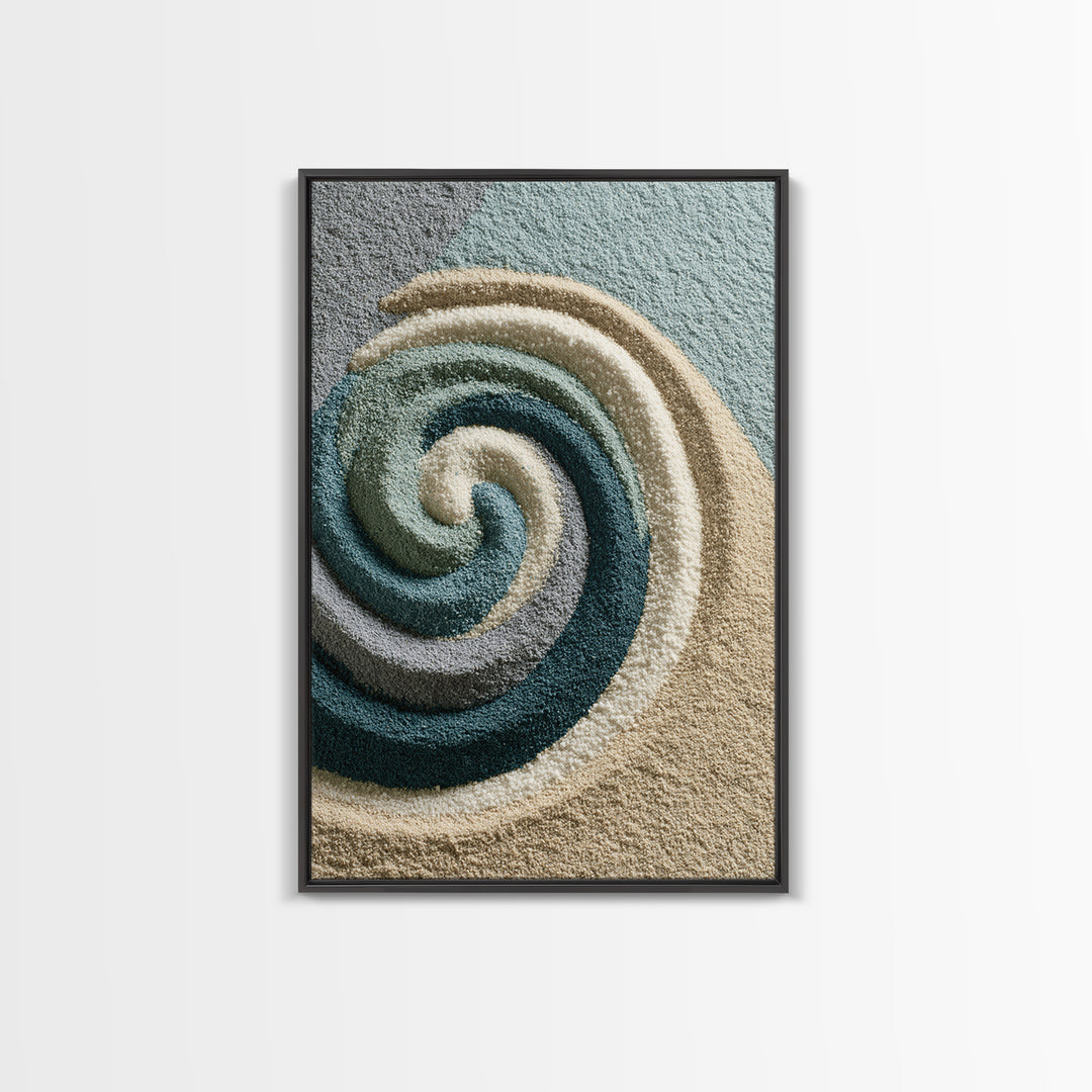 Sand Garden Lines Framed Canvas Print, Spa Art, Fine Art Photography, Spa Decor, Oil Painting, Serenity, Wildlife Wall Art, SPA-2x3-68