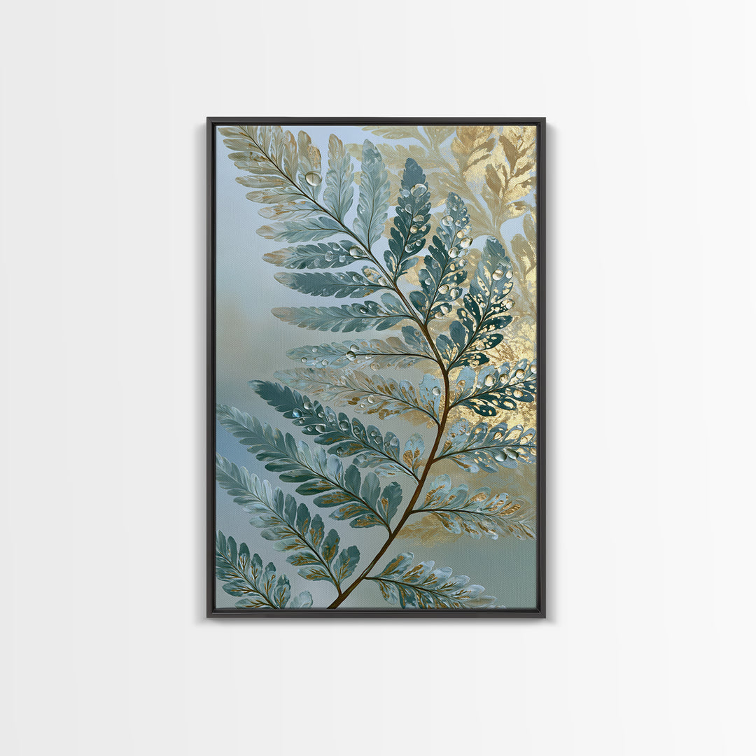 Fern Leaf Closeup Canvas Print, Spa Art, Tarot Card Art, Spa Decor, Watercolor Art, Serenity, Textured Painting, SPA-2x3-91