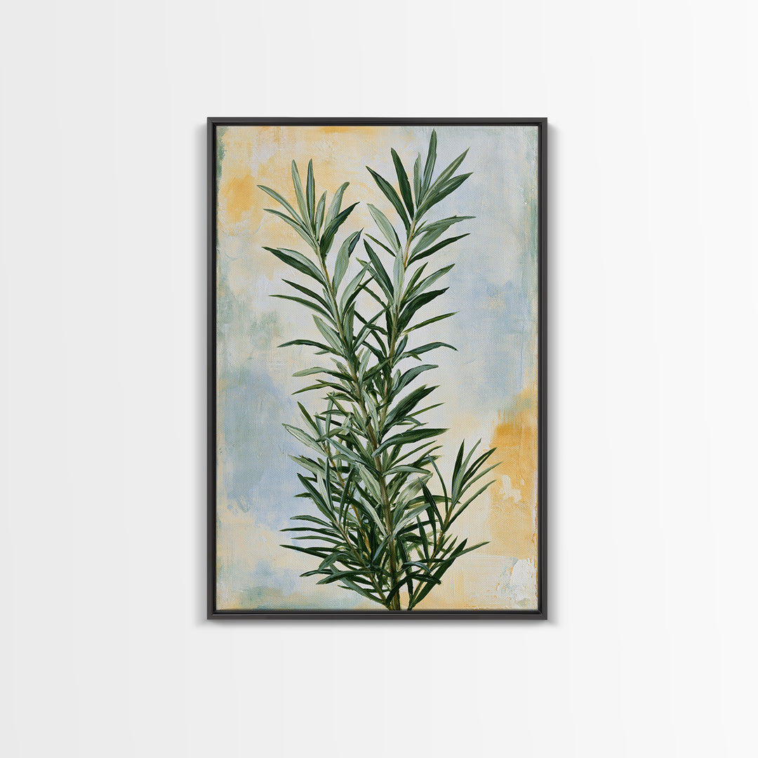 Botanical Herbal Arrangement Framed Canvas Print, Spa Art, Dog Wall Art, Spa Decor, Watercolor Art, Serenity, Dog Canvas, SPA-2x3-94