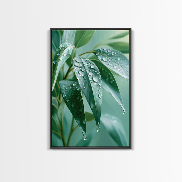Rain on Leaves Canvas Print, Spa Art, Animal Art, Spa Decor, Fine Art, Serenity, Gallery Decor, Neutral Decor, Modern Decor, SPA-2x3-96