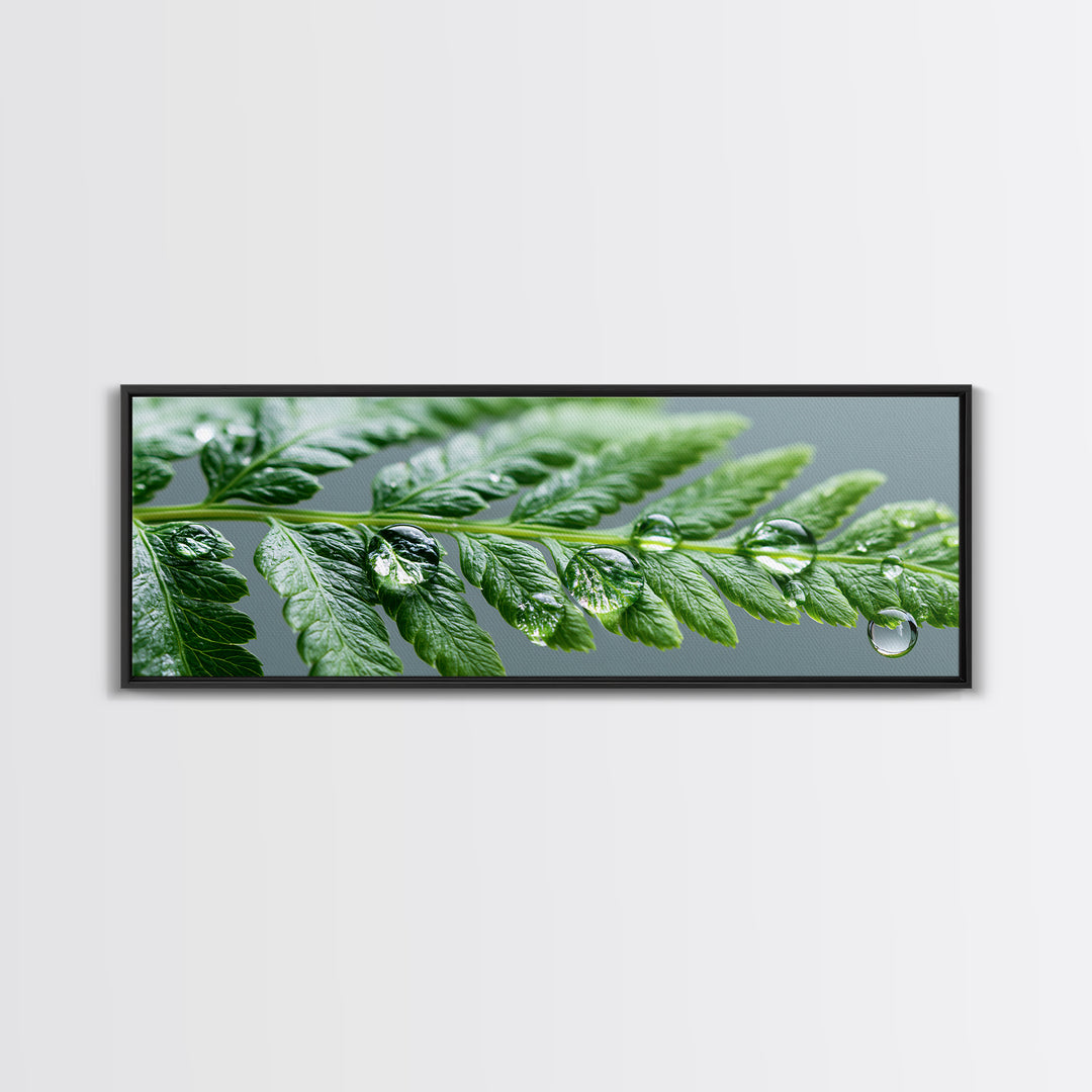 Fern Leaf Closeup Framed Canvas Print, Spa Art, Room Decor, Spa Decor, Fine Art, Serenity, Nature Prints, Travel Poster, SPA-3x1-27