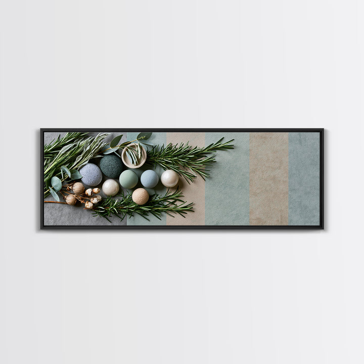 Botanical Herbal Arrangement Canvas Print, Spa Art, Printable Art, Spa Decor, Watercolor Art, Serenity, Fine Art Photography, SPA-3x1-30