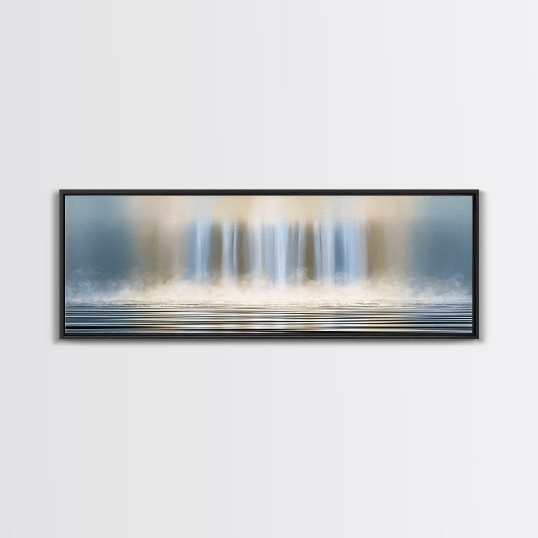Serene Waterfall with Mist Canvas Print, Spa Art, Contemporary Art, Spa Decor, Abstract Art, Serenity, Spa Wall Art, Dog Canvas, SPA-3x1-34