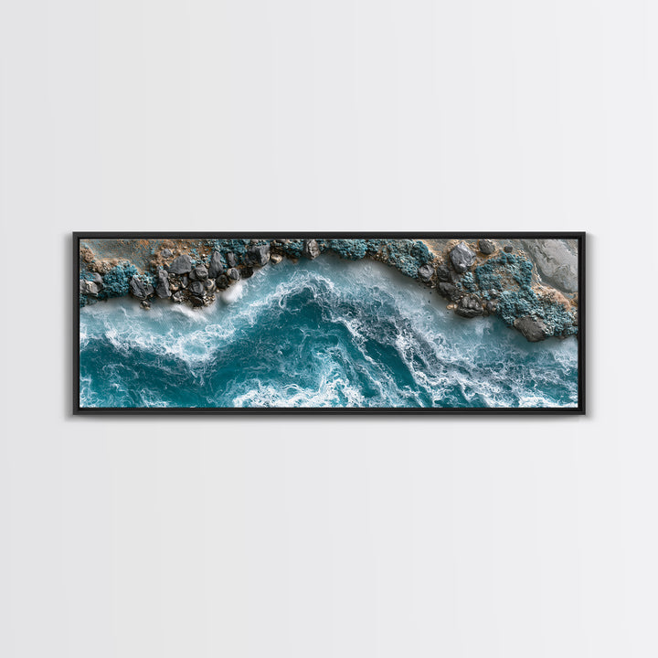 Blue Lagoon Water Seen from Above Canvas Print, Spa Art, Gallery Decor, Spa Decor, Fine Art, Serenity, Wall Art, Home Decor, SPA-3x1-36