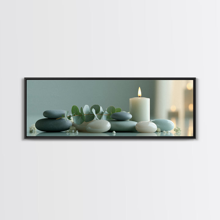 Warm Candle Flame Canvas Print, Spa Art, Dog Canvas, Spa Decor, Abstract Art, Serenity, Art Print, Room Decor, SPA-3x1-49