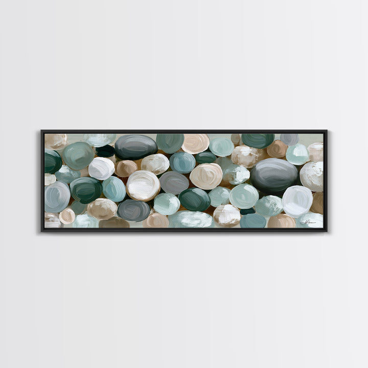 Pebble Texture Abstract Framed Canvas Print, Spa Art, Wall Decor, Spa Decor, Serenity, Minimalist Art, Feminine Wall Art, SPA-3x1-55