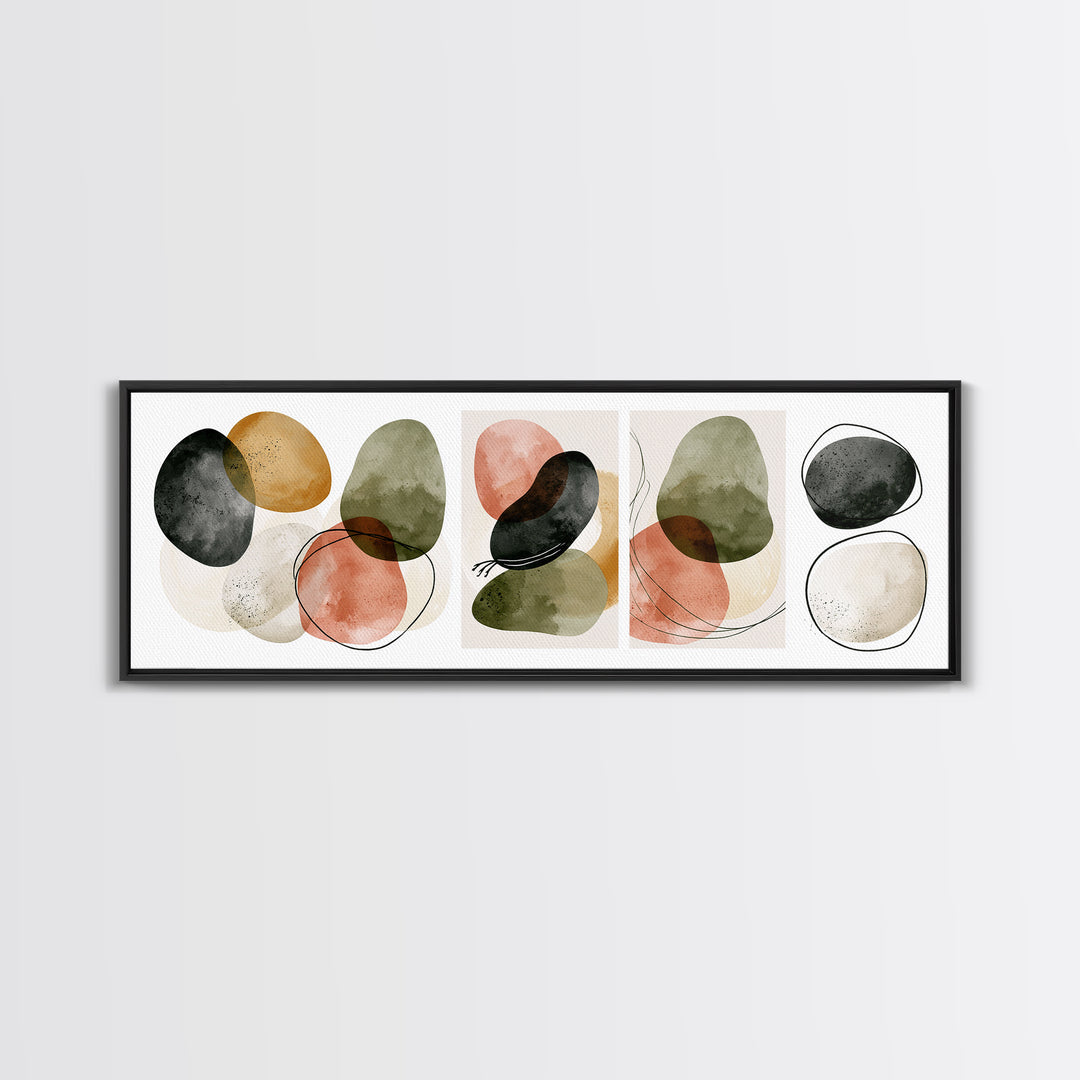 Pebble Texture Abstract Framed Canvas Print, Spa Art, Statement Artwork, Spa Decor, Abstract Art, Serenity, Printable Wall Art, SPA-3x1-7