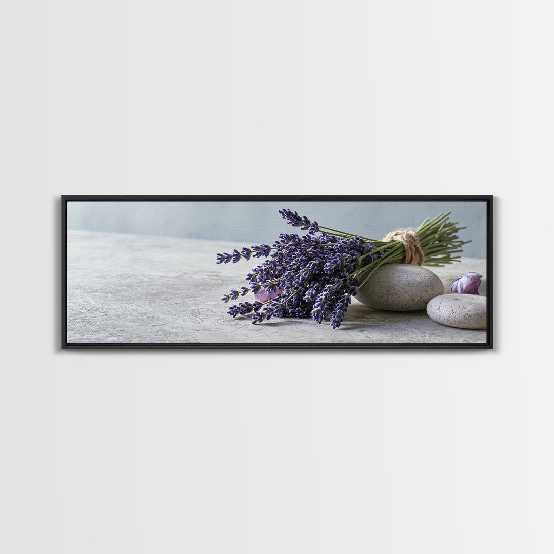 Lavender Bundle with Soft Shadow Canvas Print, Spa Art, Spa, Spa Decor, Fine Art, Serenity, Teen Girl Room Decor, Dog Canvas, SPA-3x1-71