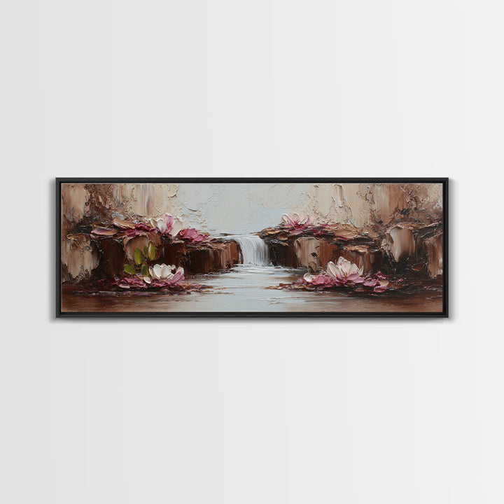 Warm Candle Flame Framed Canvas Print, Spa Art, Neutral Decor, Spa Decor, Fine Art, Serenity, Home Decor, Wall Decor, SPA-3x1-73