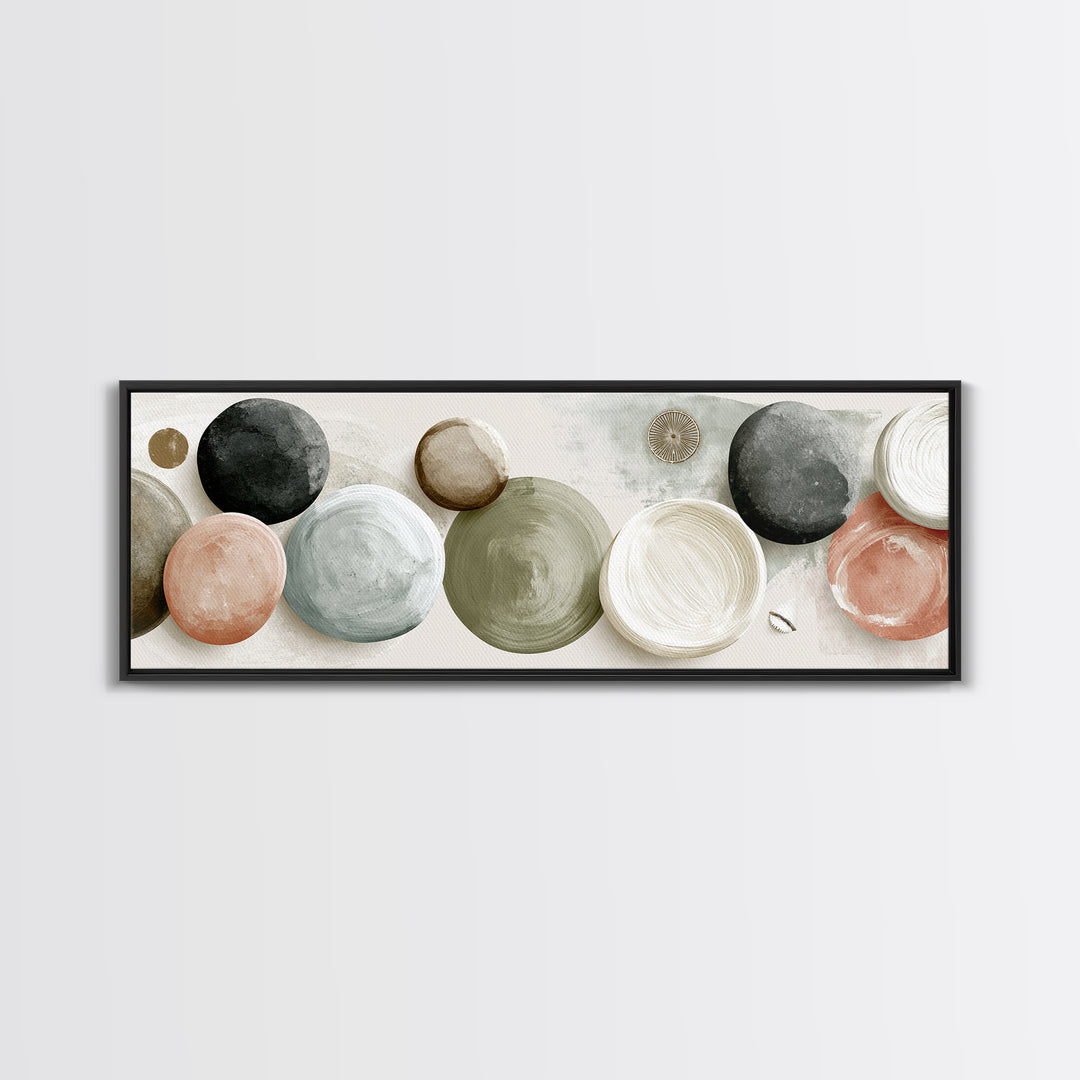 Pebble Texture Abstract Framed Canvas Print, Spa Art, Abstract Print, Spa Decor, Abstract Art, Serenity, Esthetician Decor, SPA-3x1-79