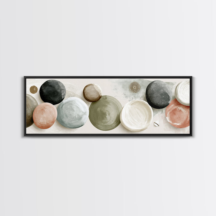 Pebble Texture Abstract Framed Canvas Print, Spa Art, Abstract Print, Spa Decor, Abstract Art, Serenity, Esthetician Decor, SPA-3x1-79