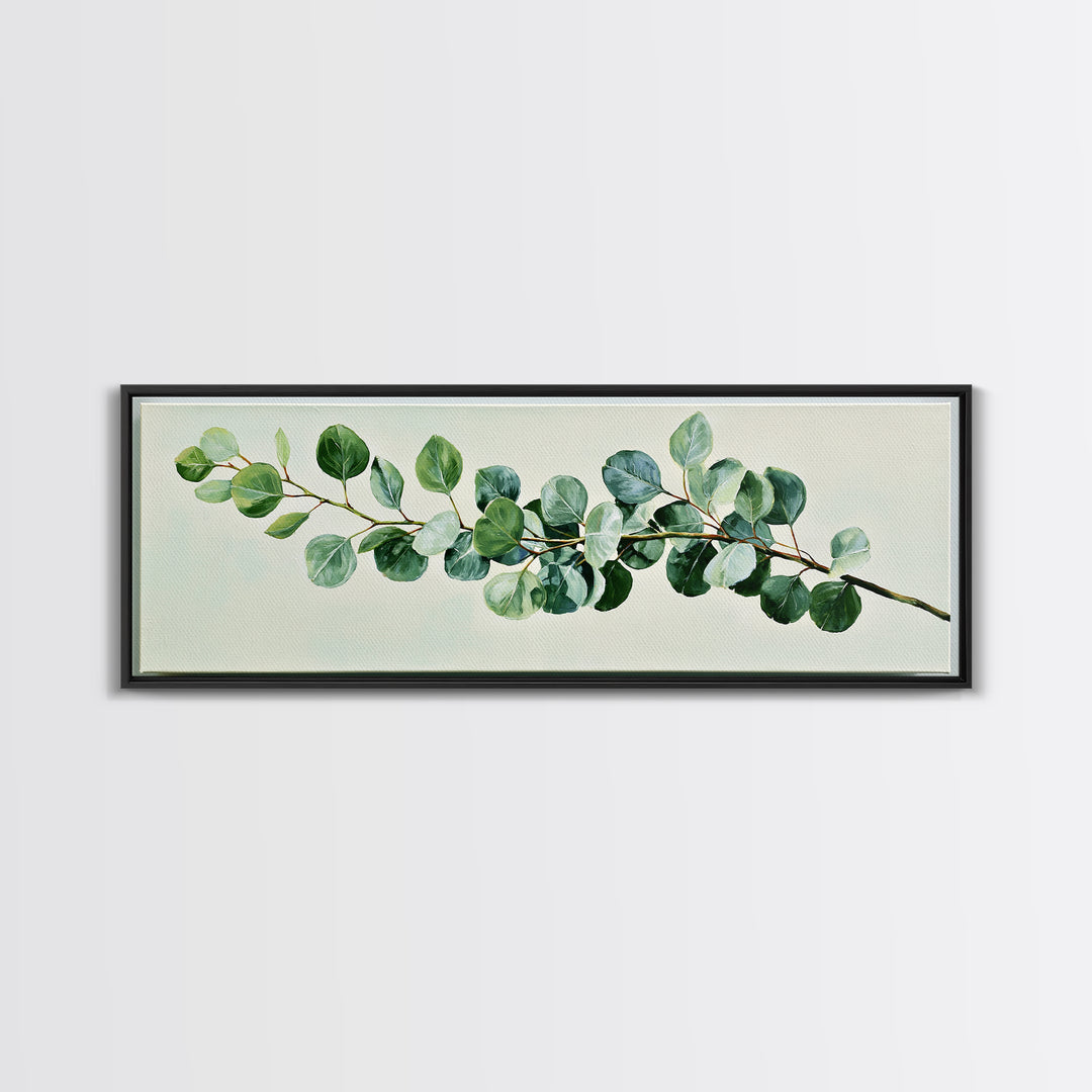 Eucalyptus Branch in Soft Green Watercolor Canvas Print, Spa Art, Wall Art Print, Spa Decor, Fine Art, Serenity, Animal Art, SPA-3x1-91
