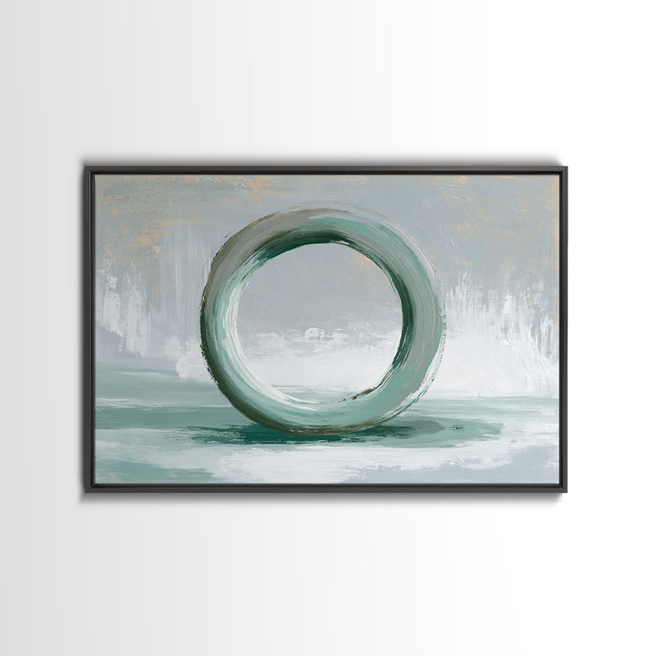 Minimal Zen Circle Brushstroke Canvas Print, Spa Art, Salon Decor, Spa Decor, Fine Art, Serenity, Statement Artwork, Boho Decor, SPA-3x2-12