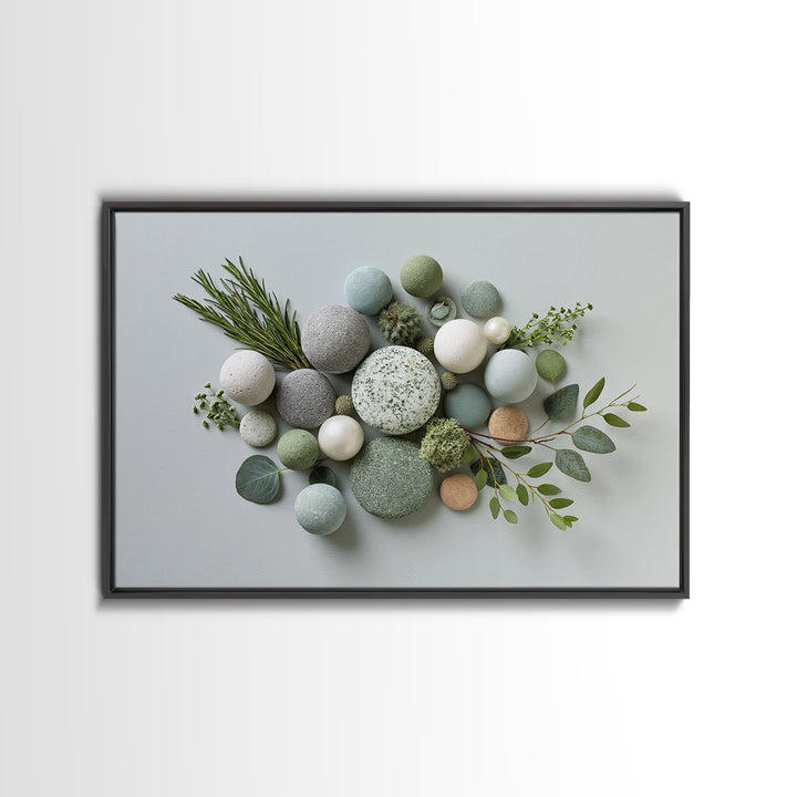 Botanical Herbal Arrangement Framed Canvas Print, Spa Art, Dog Wall Art, Spa Decor, Watercolor Art, Serenity, Dog Canvas, SPA-3x2-18