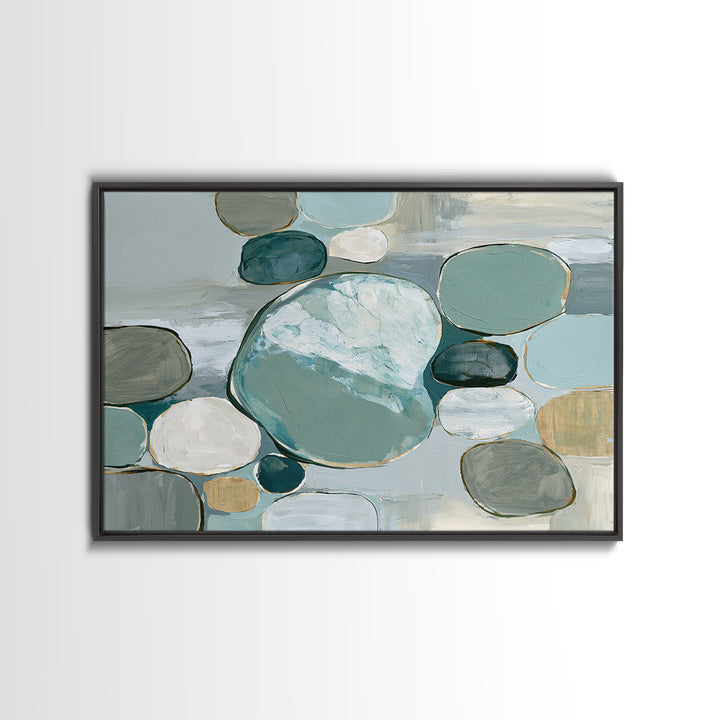 Pebble Texture Abstract Canvas Print, Spa Art, Textured Painting, Spa Decor, Fine Art, Serenity, Travel Poster, SPA-3x2-43
