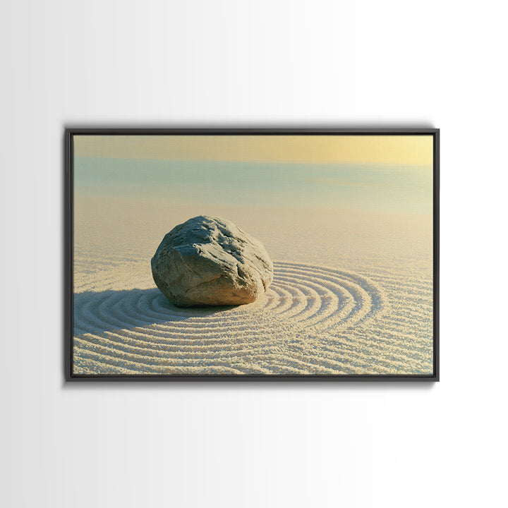 Sand Garden Lines Canvas Print, Spa Art, Wall Decor, Spa Decor, Oil Painting, Serenity, Minimalist Art, Feminine Wall Art, SPA-3x2-88