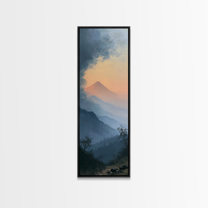 Mountain Sunrise as Awakening Symbol Canvas Print, Spiritual Art, Gallery Decor, Living Room Decor, Oil Painting, Spirit, SPI-1x3-33