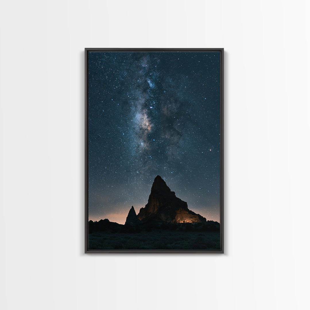 Ancient Temple Silhouette Framed Canvas Print, Spiritual Art, Kids Room Art, Living Room Decor, Oil Painting, Spirit, SPI-2x3-51