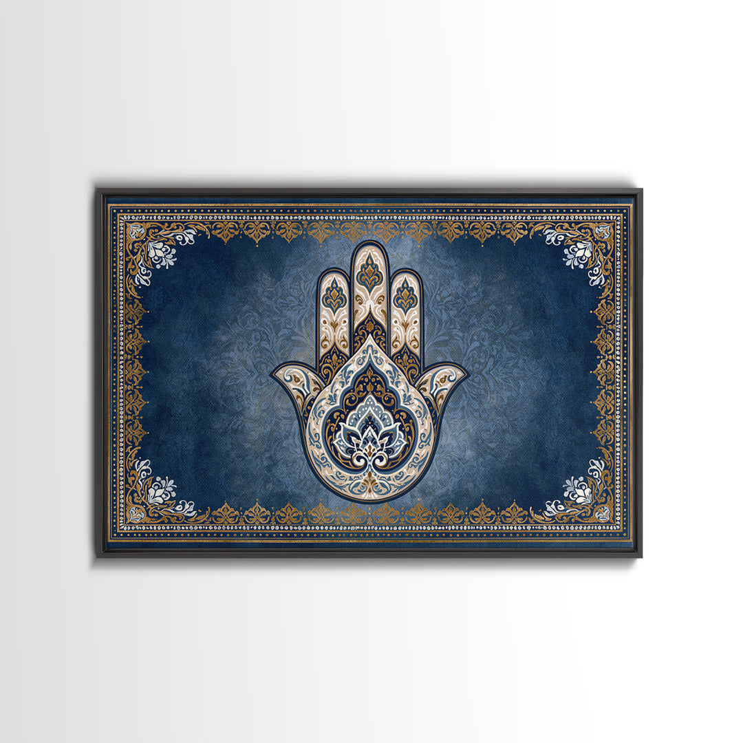 Protective Hand Motif Framed Canvas Print, Spiritual Art, Christian Wall Art, Living Room Decor, Spirit, Canvas Painting, SPI-3x2-27