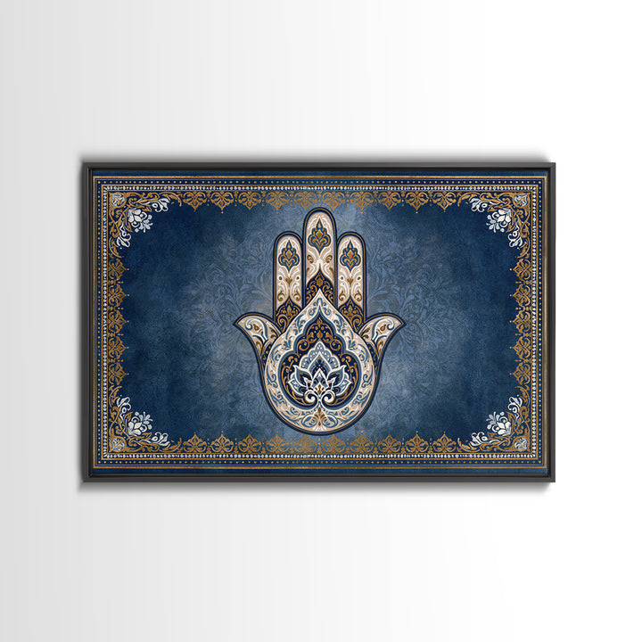 Protective Hand Motif Framed Canvas Print, Spiritual Art, Christian Wall Art, Living Room Decor, Spirit, Canvas Painting, SPI-3x2-27