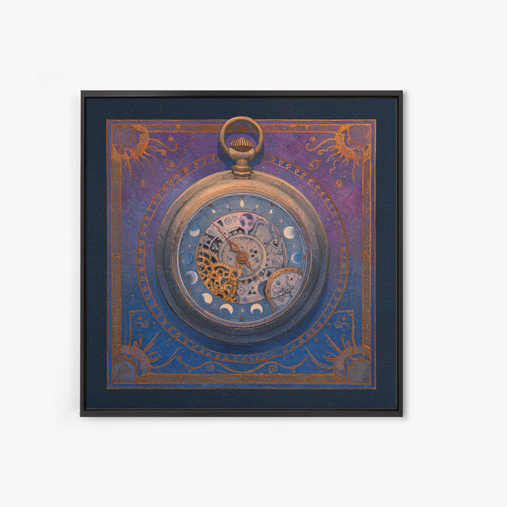 Gear Filled Pocket Watch Framed Canvas Print, Steampunk Art, Steampunk, Living Room Decor, Mechanic, Wall Art Living Room, STE-1x1-8
