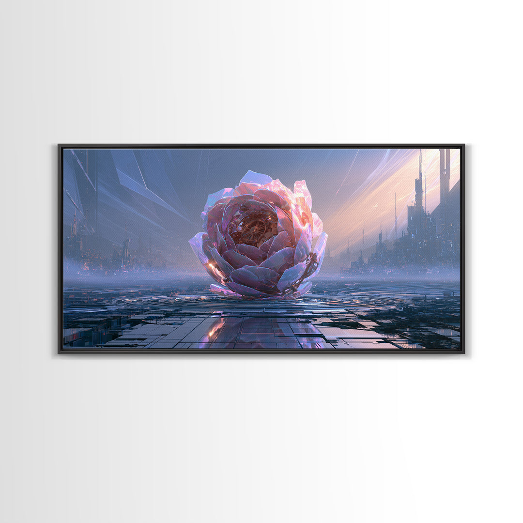 Mechanical Rose Made of Copper Gears Canvas Print, Steampunk Art, Steampunk Lamp, Living Room Decor, Abstract Art, Mechanic, STE-2x1-71
