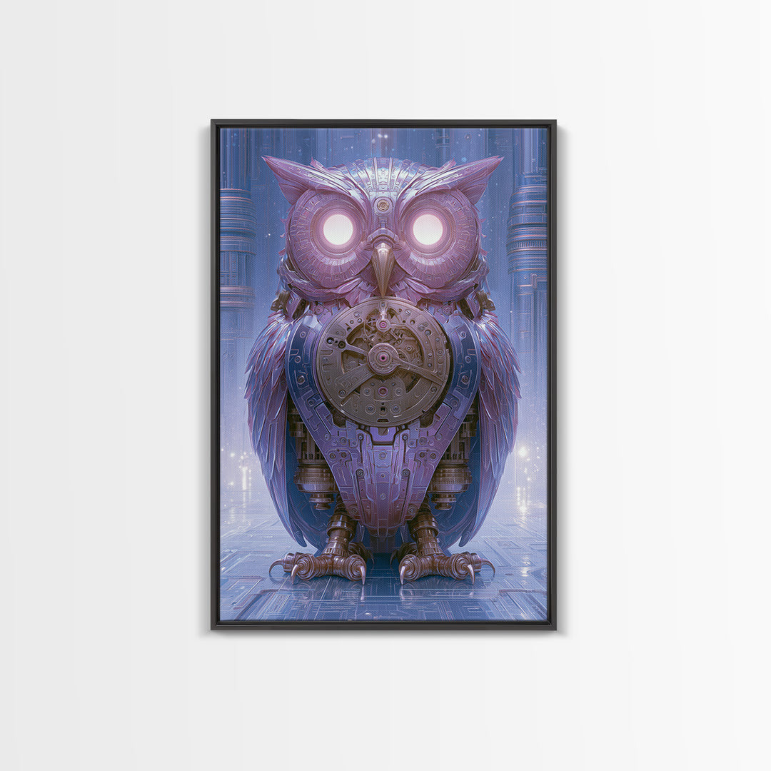 Brass Clockwork Owl Canvas Print, Steampunk Art, Art Nouveau, Living Room Decor, Mechanic, Modern Art, Digital Download Art, STE-2x3-9