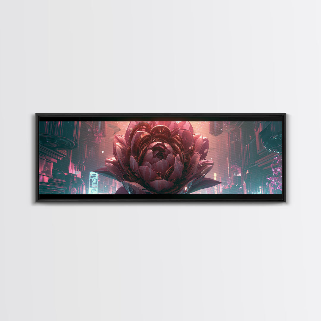 Mechanical Rose Made of Copper Gears Canvas Print, Steampunk Art, Digital Art, Living Room Decor, Fine Art, Mechanic, STE-3x1-43