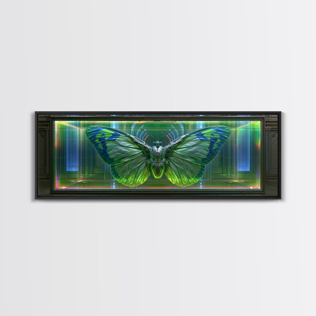 Mechanical Butterfly Specimen Canvas Print, Steampunk Art, Man Cave Decor, Living Room Decor, Fine Art, Mechanic, STE-3x1-54
