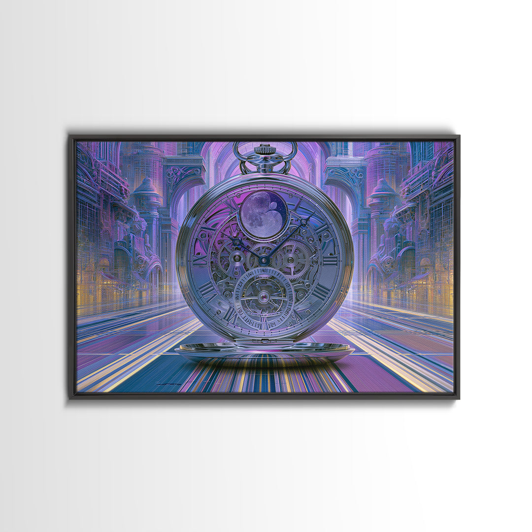 Gear Filled Pocket Watch Canvas Print, Steampunk Art, Modern Art, Living Room Decor, Fine Art, Mechanic, Statement Artwork, STE-3x2-12
