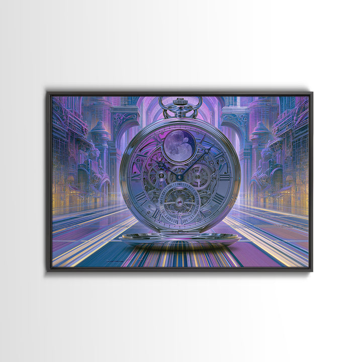 Gear Filled Pocket Watch Canvas Print, Steampunk Art, Modern Art, Living Room Decor, Fine Art, Mechanic, Statement Artwork, STE-3x2-12