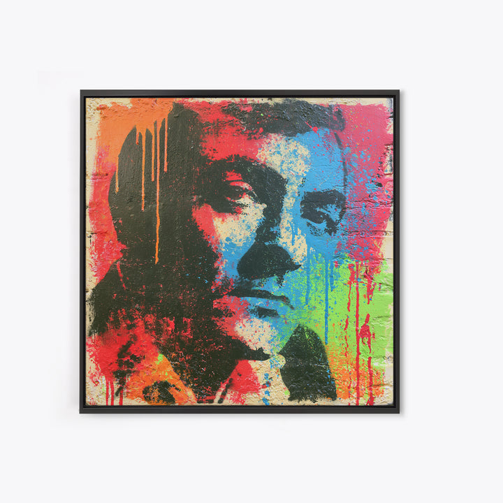 Bold Stencil Portrait Canvas Print, Street Art, Art Print, Living Room Decor, Oil Painting, Urban, Original Painting, STR-1x1-49