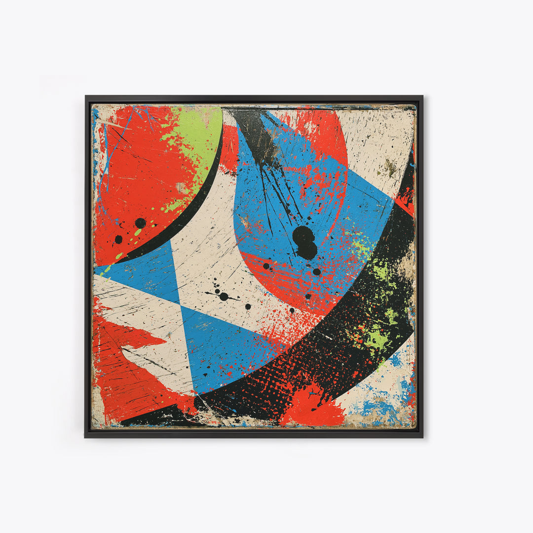 Skate Ramp Pattern Framed Canvas Print, Street Art, Original Artwork, Living Room Decor, Fine Art, Urban, Textured Painting, STR-1x1-70