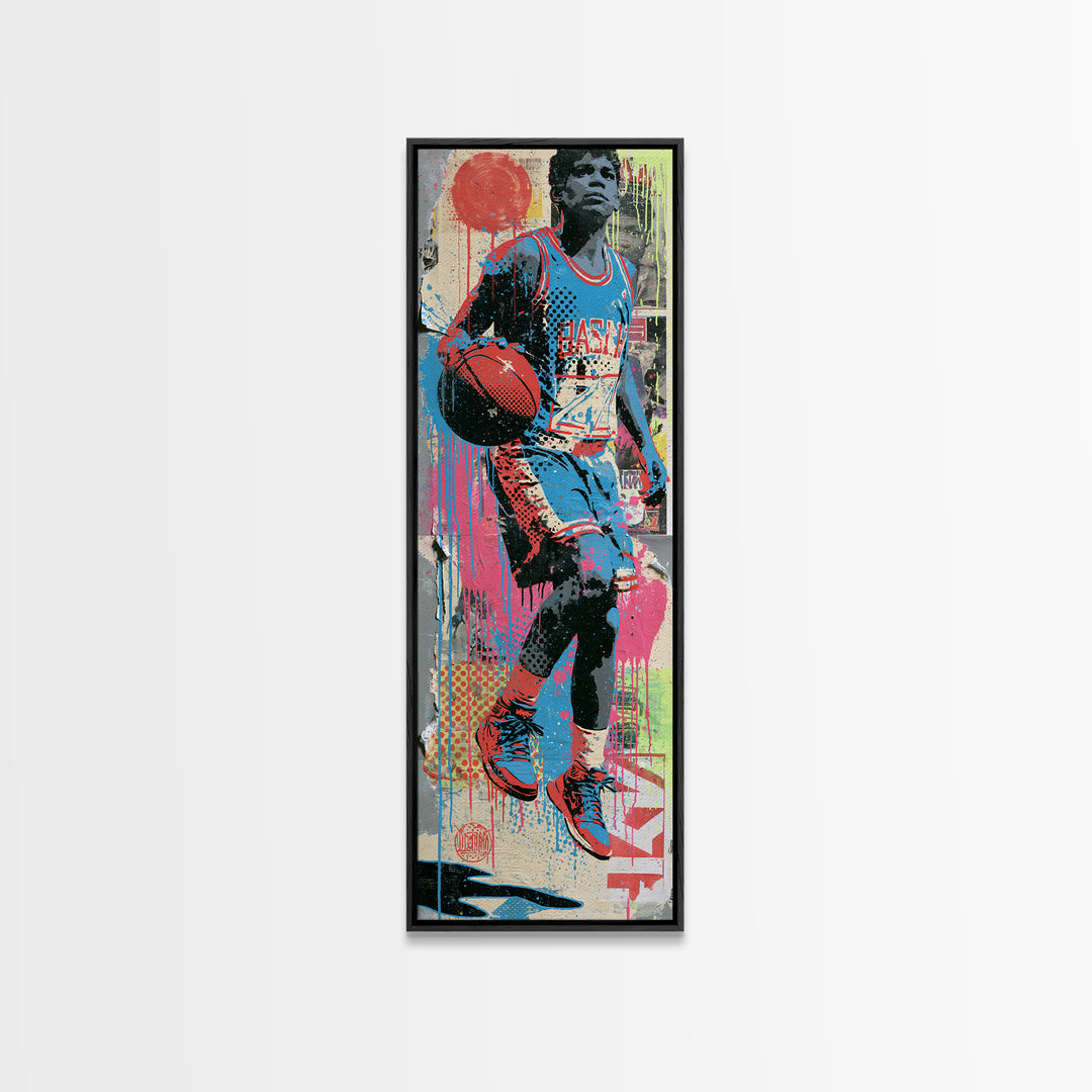 Street Basketball Player Canvas Print, Street Art, Neutral Decor, Living Room Decor, Fine Art, Urban, Home Decor, Poster, STR-1x3-18