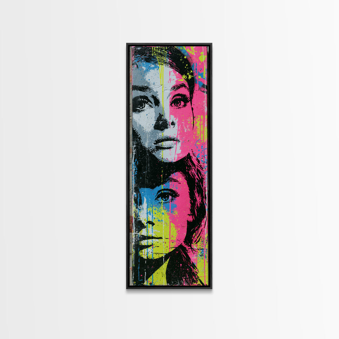 Bold Stencil Portrait Canvas Print, Street Art, Large Wall Art, Living Room Decor, Oil Painting, Urban, Canvas Painting, STR-1x3-85