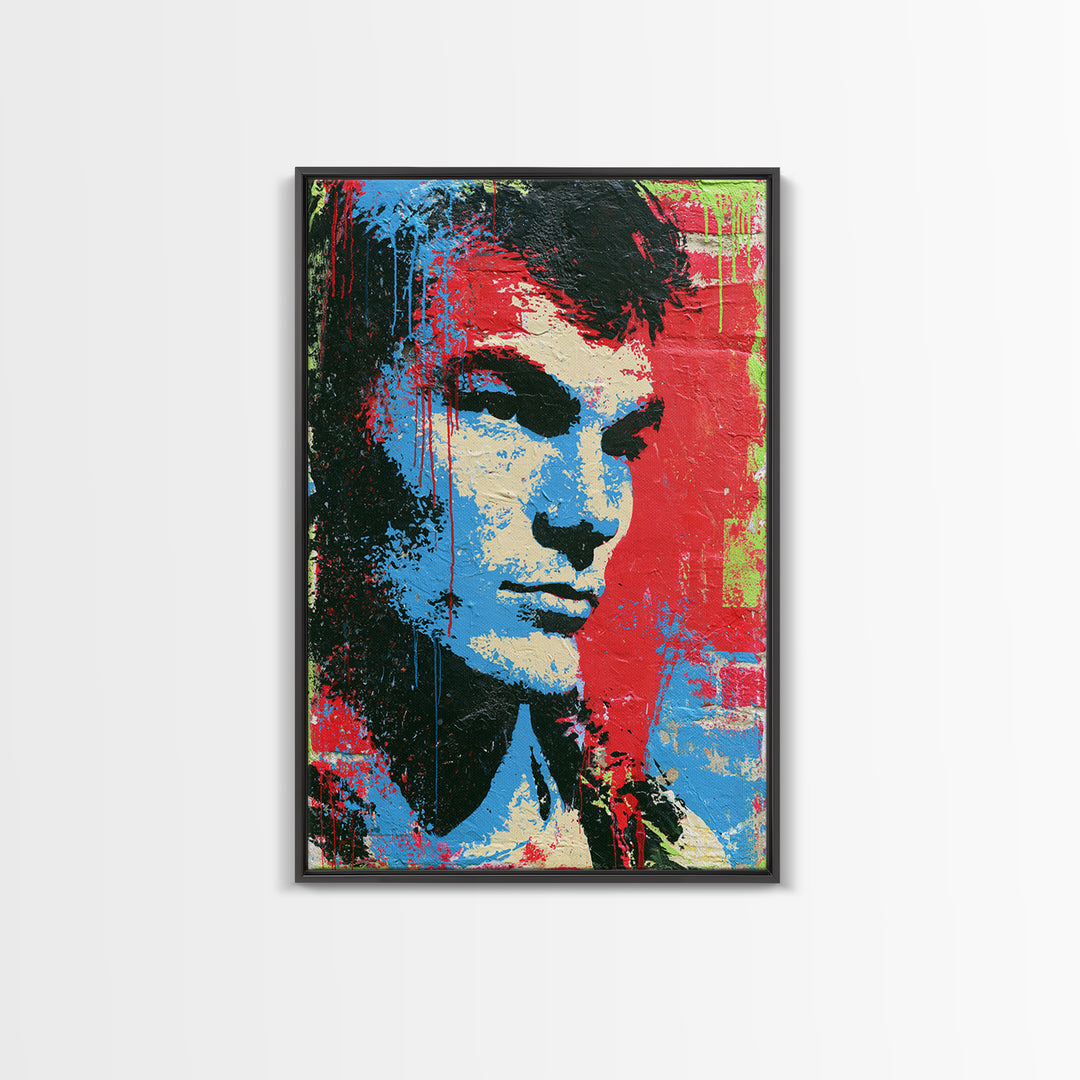 Bold Stencil Portrait Canvas Print, Street Art, Bar Art, Living Room Decor, Fine Art, Urban, Fine Art Print, Statement Artwork, STR-2x3-81