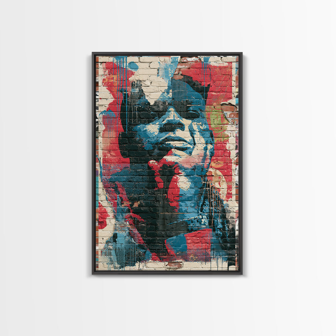 Brick Wall Texture Framed Canvas Print, Street Art, Modern Decor, Living Room Decor, Abstract Art, Urban, Poster, Wall Decor, STR-2x3-84
