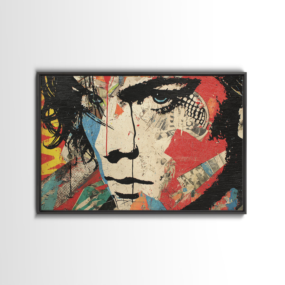 Bold Stencil Portrait Canvas Print, Street Art, Modern Decor, Living Room Decor, Fine Art, Urban, Poster, Wall Decor, STR-3x2-53