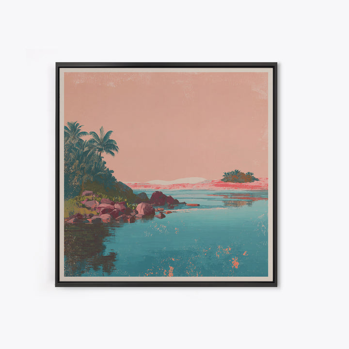 Cape Cod Lighthouse Summer Poster Framed Canvas Print, Travel Poster(2), Mid Century Wall Art, Living Room Decor, Voyage, TPO-1x1-66