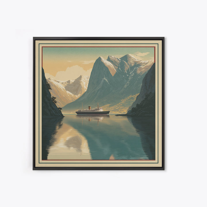 Norway Fjord Cruise Poster Canvas Print, Travel Poster(2), Digital Poster, Living Room Decor, Fine Art, Voyage, TPO-1x1-94