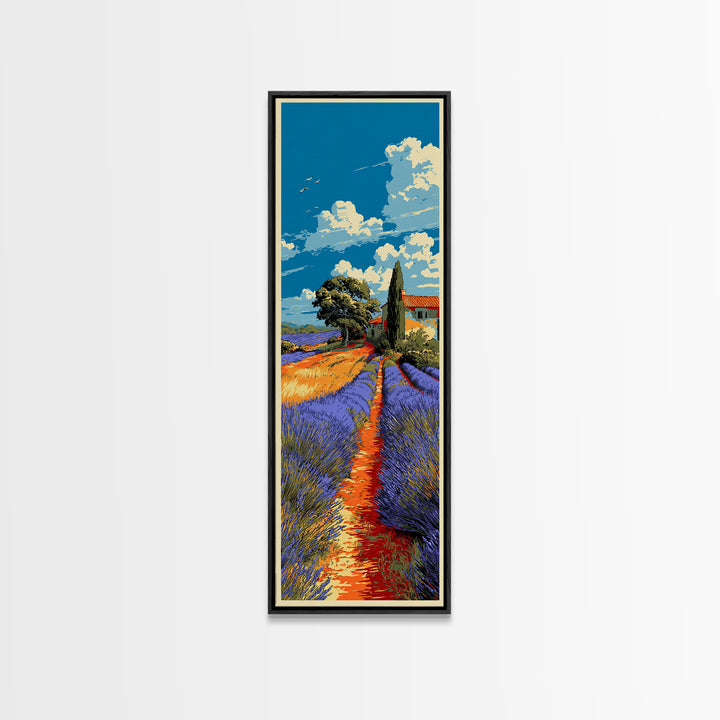 Provence Lavender Field Poster Canvas Print, Travel Poster(2), Set of 3 Wall Art, Living Room Decor, Fine Art, Voyage, TPO-1x3-11