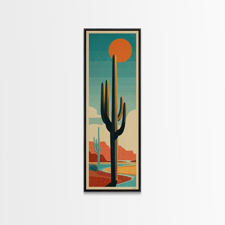 Mexico Cactus and Sun Travel Poster Canvas Print, Travel Poster(2), Modern Decor, Living Room Decor, Fine Art, Voyage, TPO-1x3-57