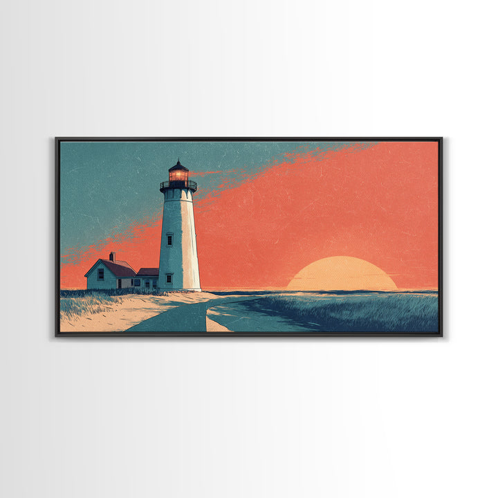 Cape Cod Lighthouse Summer Poster Canvas Print, Travel Poster(2), Room Decor, Living Room Decor, Fine Art, Voyage, Travel Gift, TPO-2x1-62