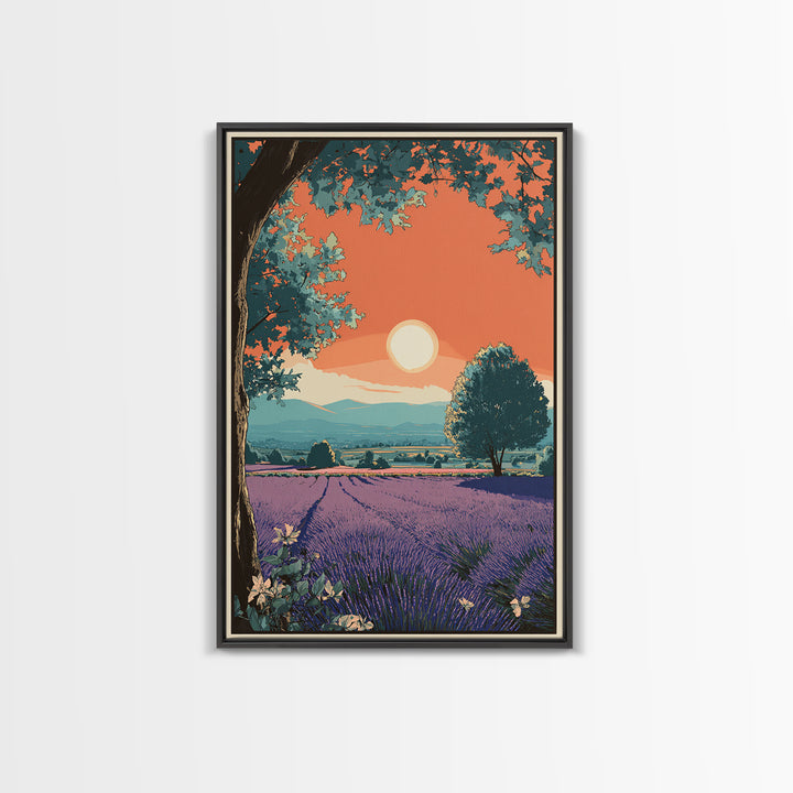 Provence Lavender Field Poster Canvas Print, Travel Poster(2), Fine Art Print, Living Room Decor, Fine Art, Voyage, Posters, TPO-2x3-31