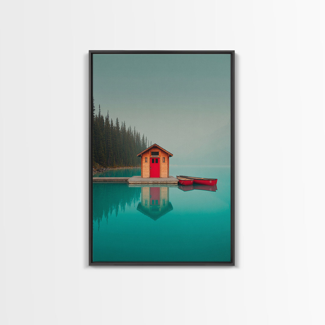 Banff Lake with Turquoise Water Canvas Print, Travel Poster(2), Set of 3 Wall Art, Living Room Decor, Fine Art, Voyage, TPO-2x3-99