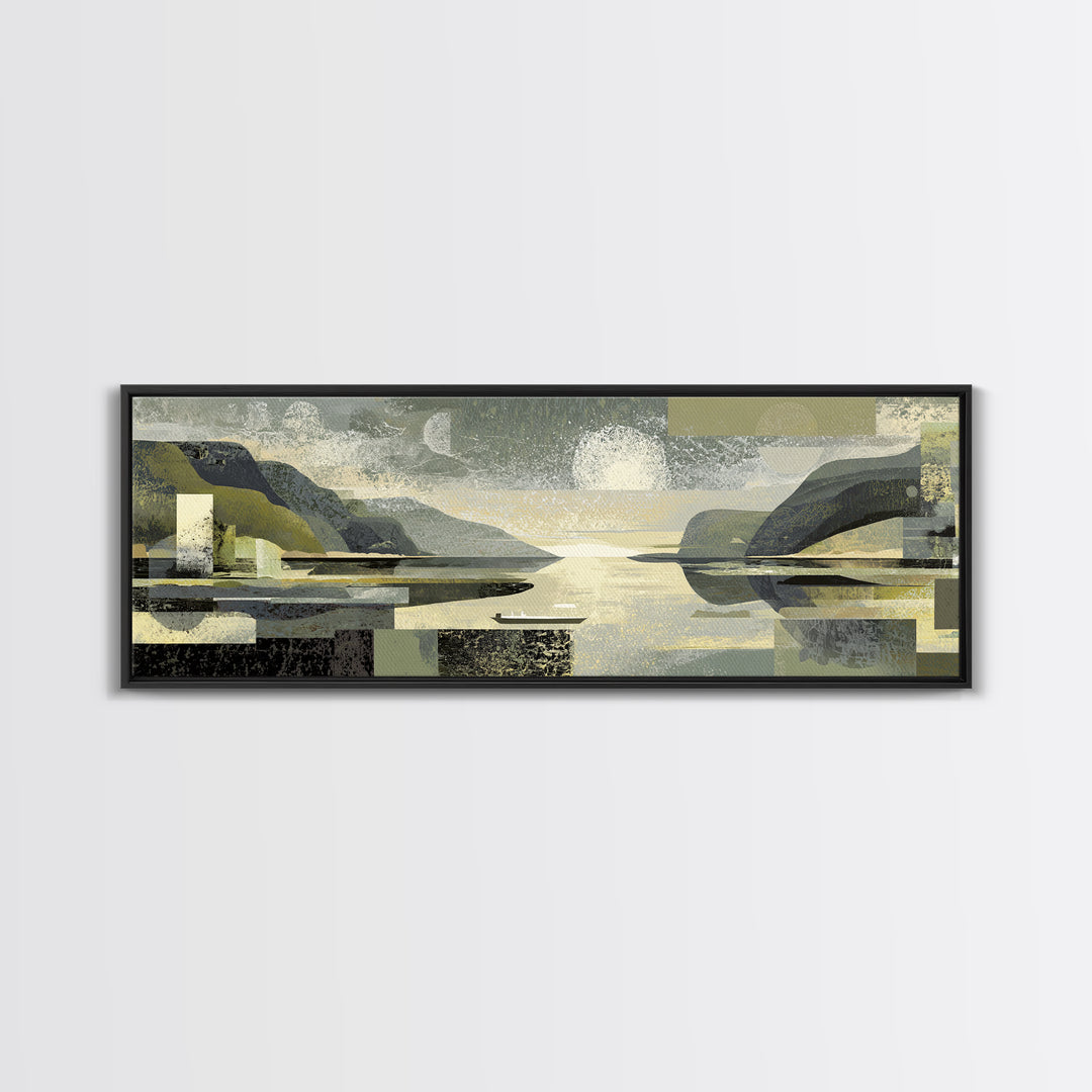 Santorini White Buildings and Cobalt Water Canvas Print, Travel Poster(2), Art Print, Living Room Decor, Fine Art, Voyage, TPO-3x1-92