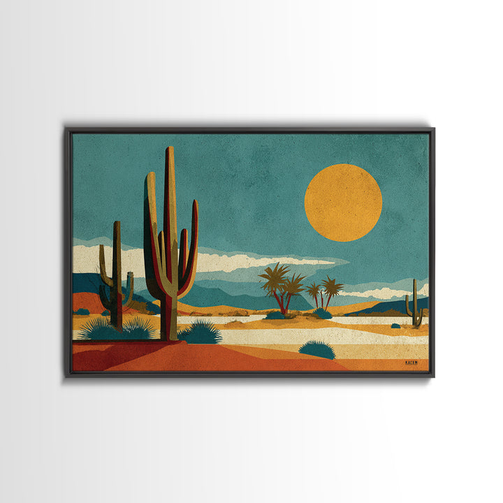 Mexico Cactus and Sun Travel Poster Canvas Print, Travel Poster(2), Map Print, Living Room Decor, Fine Art, Voyage, Boho Decor, TPO-3x2-49