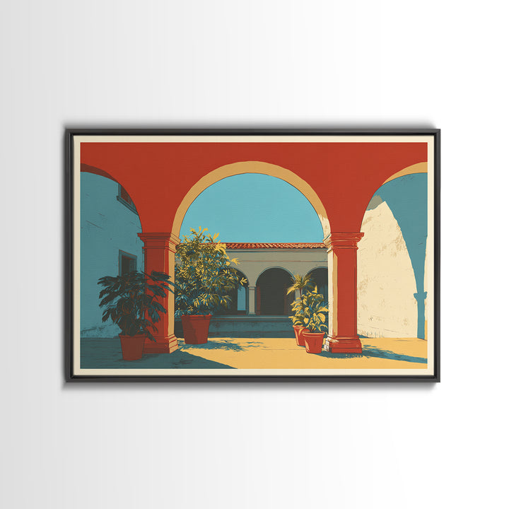 Marrakesh Arch and Tile Pattern Poster Canvas Print, Travel Poster(2), Digital Poster, Living Room Decor, Fine Art, Voyage, TPO-3x2-93
