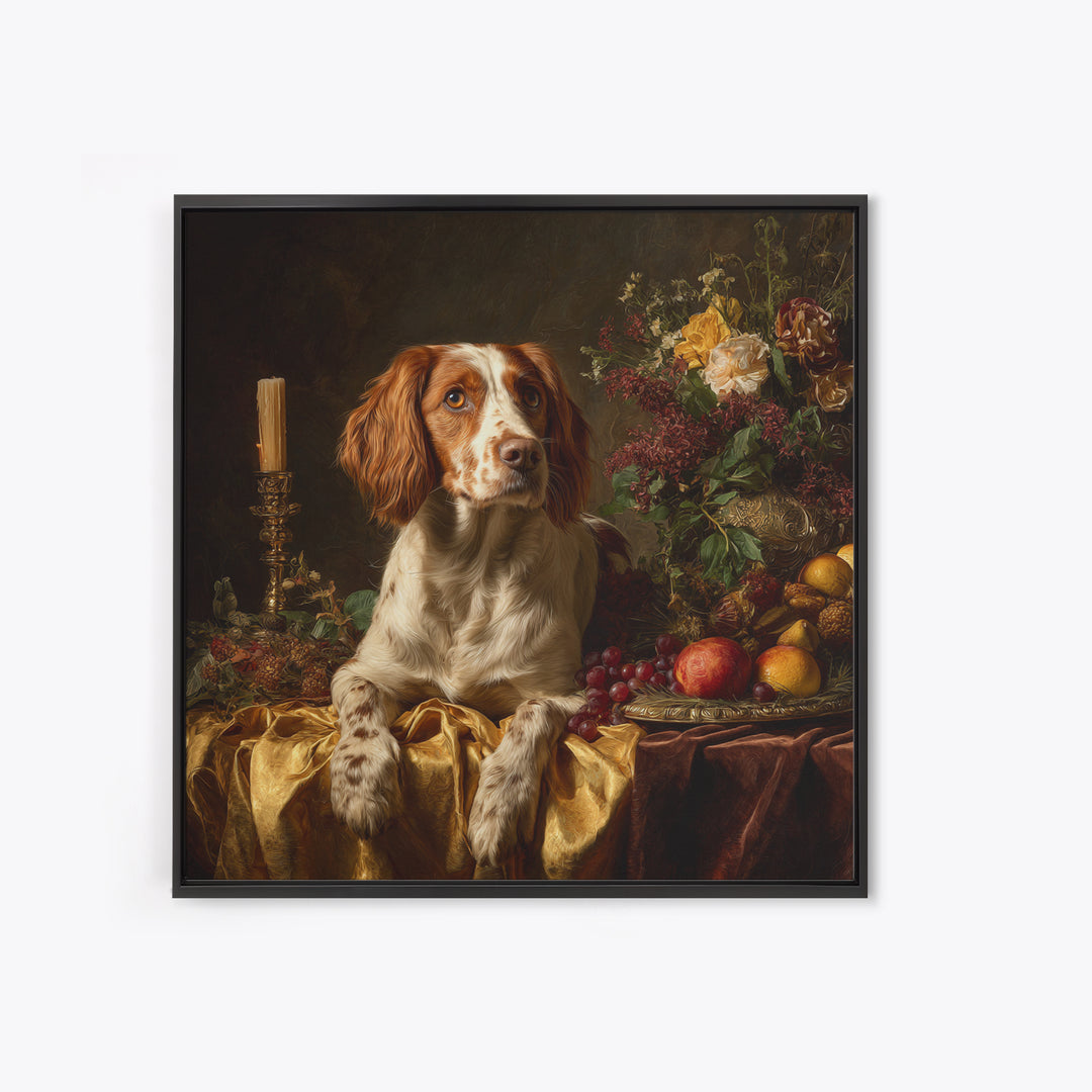 Hunting Dog Portrait Framed Canvas Print, Traditional Art, Art, Living Room Decor, Classic, Printable Art, Art Commissions, TRA-1x1-12