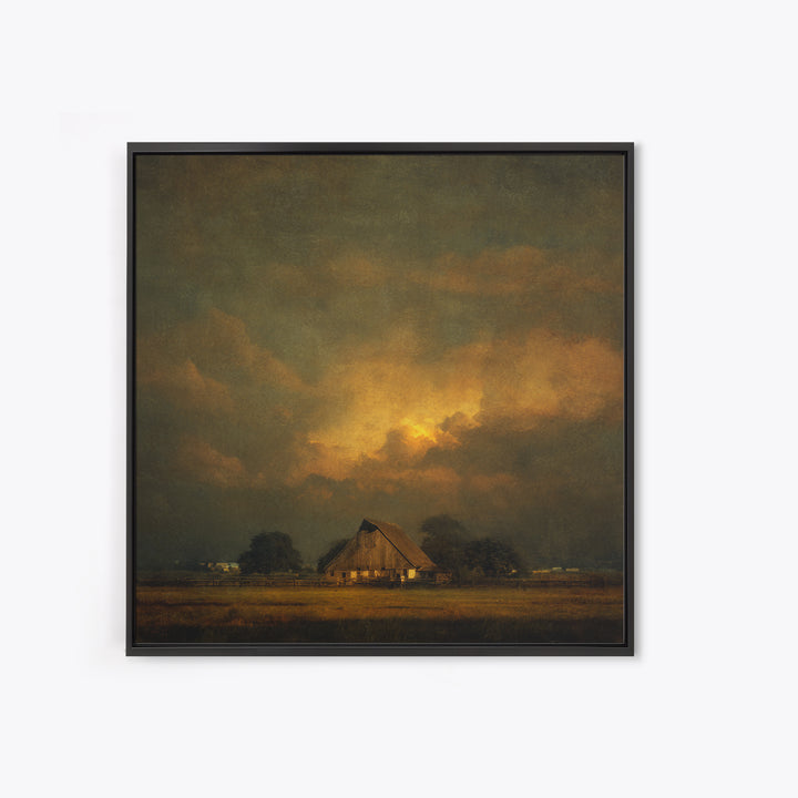 Barn and Farmland Framed Canvas Print, Traditional Art, Living Room Decor, Fine Art, Classic, Dark Art, Pokemon Poster, TRA-1x1-47